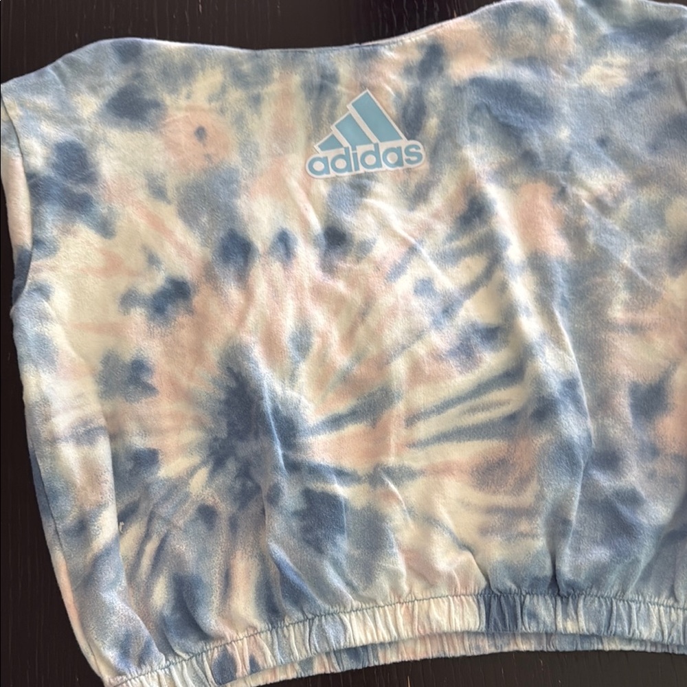 Adidas Blue and Pink Tie-Dye Sweatshirt